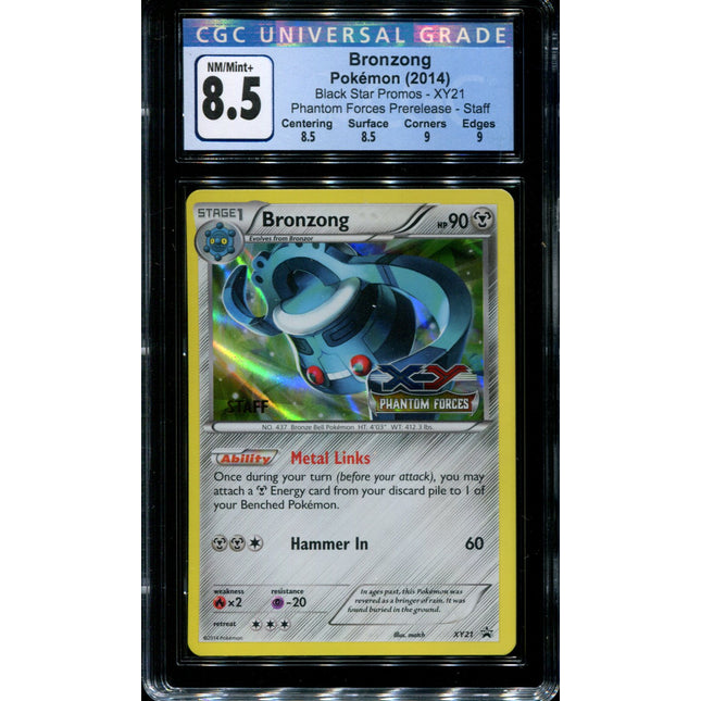 Bronzong - XY21 - CGC 8.5 - Staff Prerelease Promo - Phantom Forces - 36605