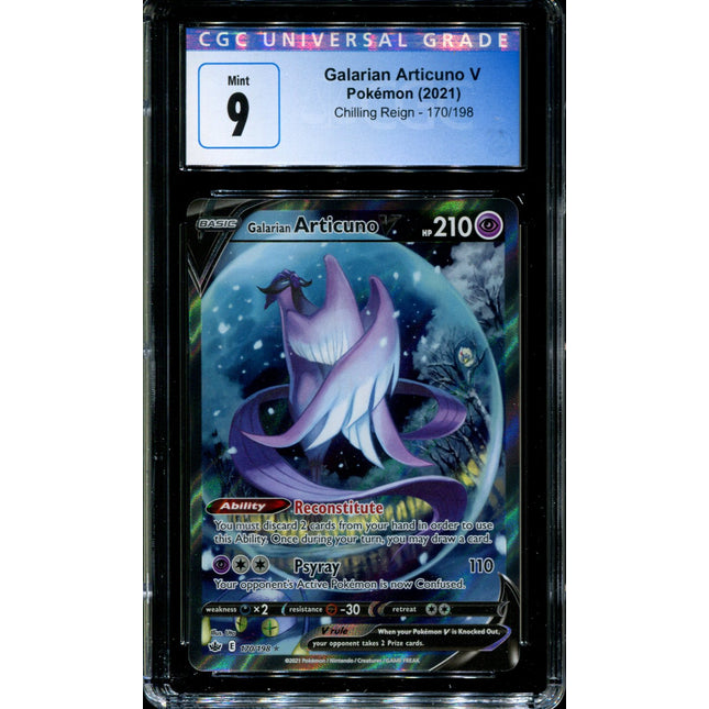 Galarian Articuno V - 170/198 - CGC 9 - Chilling Reign - Alternate Art - Pokemon - 91115