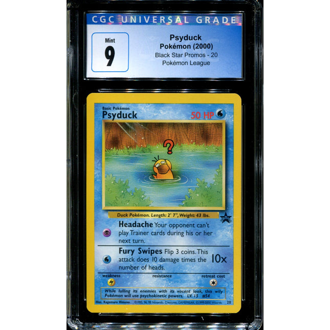 Psyduck - 20 - CGC 9 - Black Star Promos - League - Pokemon - 92026