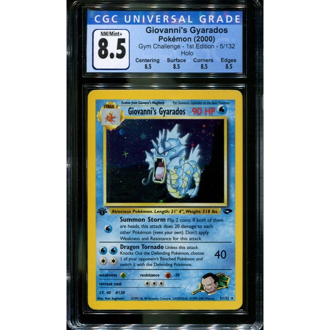Giovanni's Gyarados - 5/132 - CGC 8.5 - 1st Edition - Gym Challenge - Pokemon - 48044