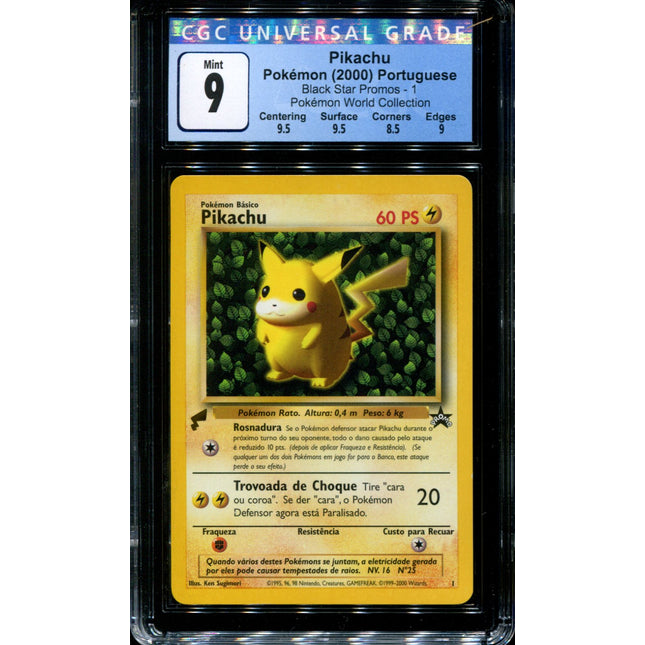 Pikachu - 1 - CGC 9 Mint - Pokemon World Collection - Promo - 37033