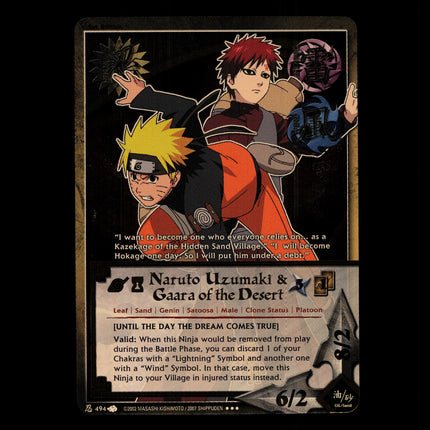 Naruto Uzumaki & Gaara of the Desert - 494 - NM - 1st Edition - Foil - Naruto CCG - D4-162