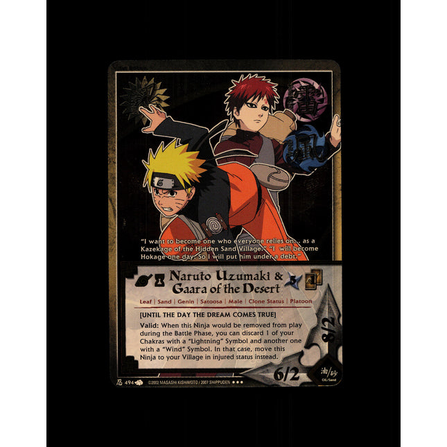 Naruto Uzumaki & Gaara of the Desert - 494 - NM - 1st Edition - Foil - Naruto CCG - D4-162