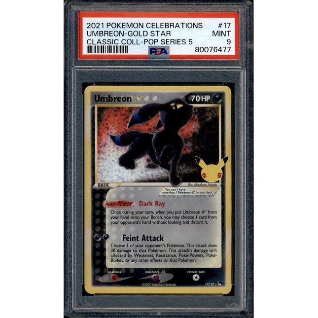 Umbreon Star - 17/17 - PSA 9 - Holo - Celebrations - Pokemon - 76477