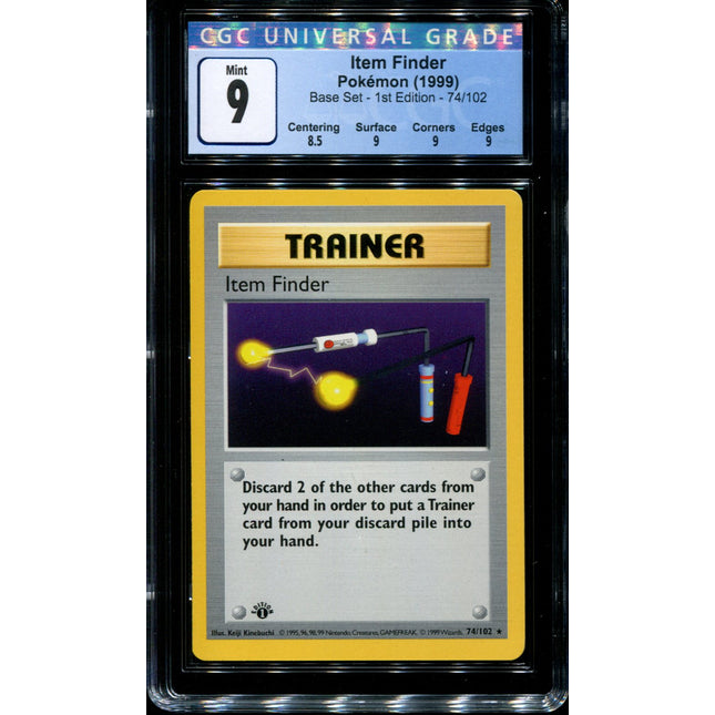 Item Finder - 1st Edition - 74/102 - CGC 9 - Base Set - Pokemon - 65007