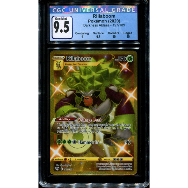 Rillaboom - 197/189 - CGC 9.5 Gem Mint - Darkness Ablaze - 68099