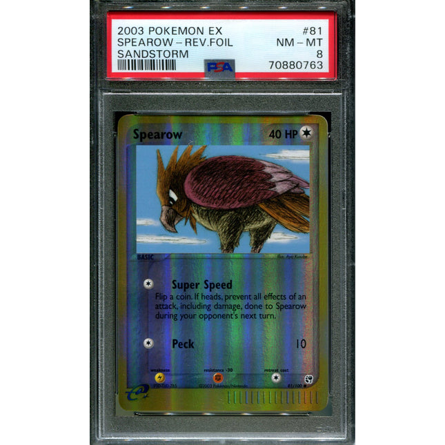 Spearow - 81/100 - PSA 8 - Reverse Holo - Sandstorm - Pokemon - 80763