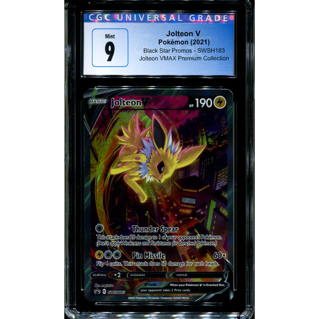 Jolteon V - SWSH183 - CGC 9 - Black Star Promos - Alternate Art - Pokemon - 92334