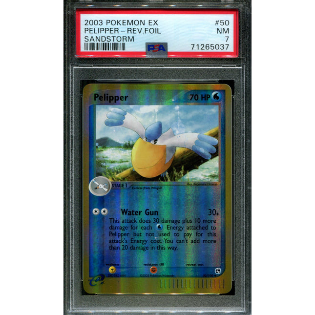 Pelipper - 50/100 - PSA 7 - Reverse Holo - Sandstorm - Pokemon - 65037