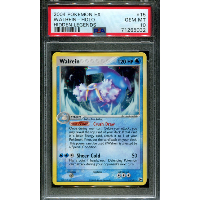 Walrein - 15/101 - PSA 10 - Holo - Hidden Legends - Pokemon - 65032