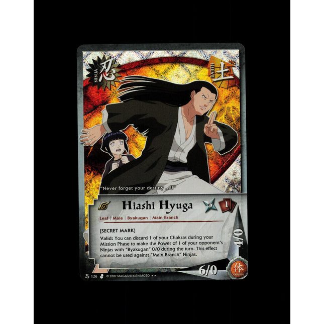 Hiashi Hyuga - 126 - NM - Unlimited - Diamond Foil - Naruto CCG - D3-131