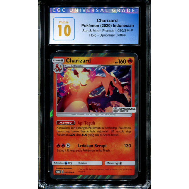 Charizard - 080/SM-P - CGC 10 - Sun & Moon Promos - Indonesian - Upnormal Coffee - Pokemon - 94130
