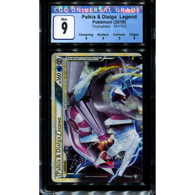 Palkia & Dialga Legend Top - 101/102 - CGC 9 - Ultra Rare - Triumphant - Pokemon - 68405