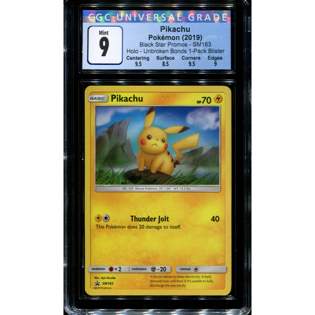 Pikachu - SM183 - CGC 9 - Holo - Unbroken Bonds - Black Star Promos - 36746
