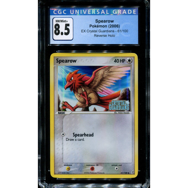 Spearow - 61/100 - CGC 8.5 - Reverse Holo - Ex Crystal Guardians - Pokemon -  15283