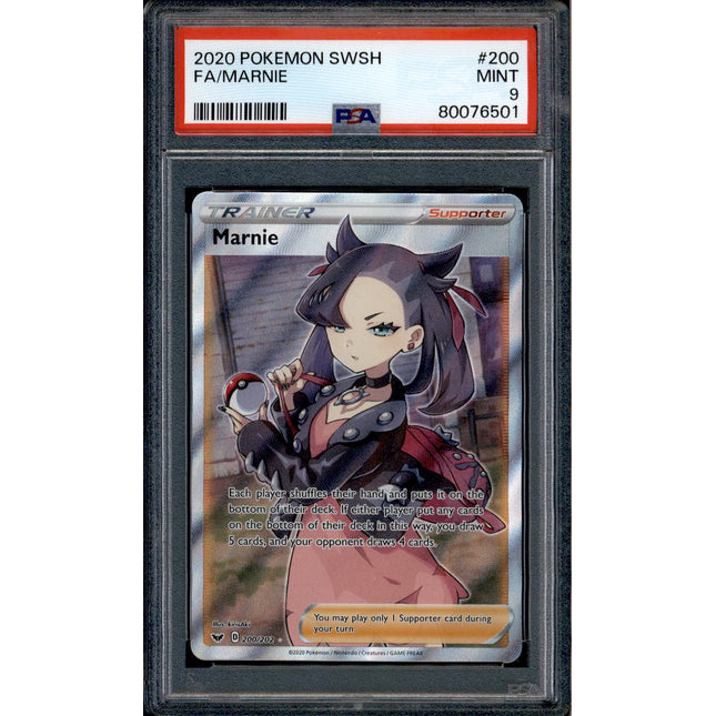 Marnie - 200/202 - PSA 9 - Full Art - Sword & Shield - Pokemon - 76501