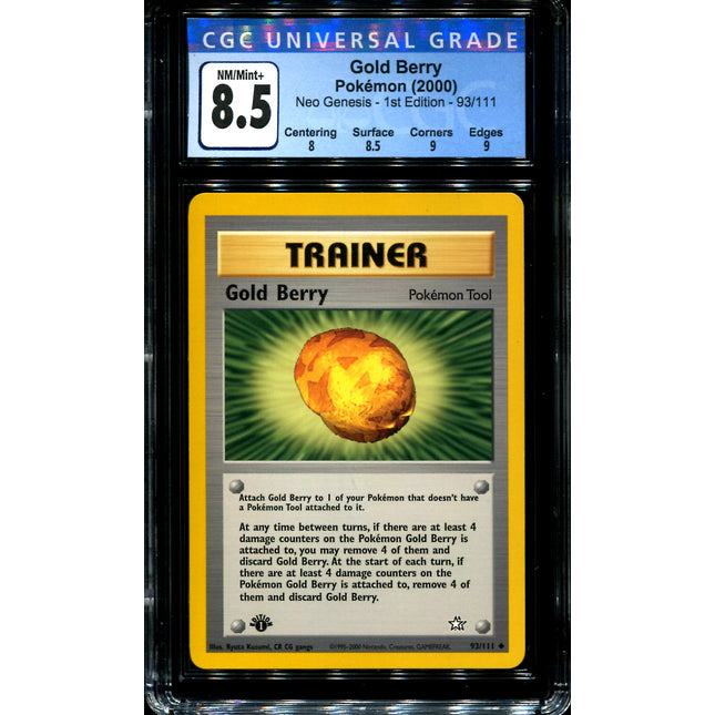 Gold Berry - 93/111 - CGC 8.5 - 1st Edition - Neo Genesis - Pokemon - 72149