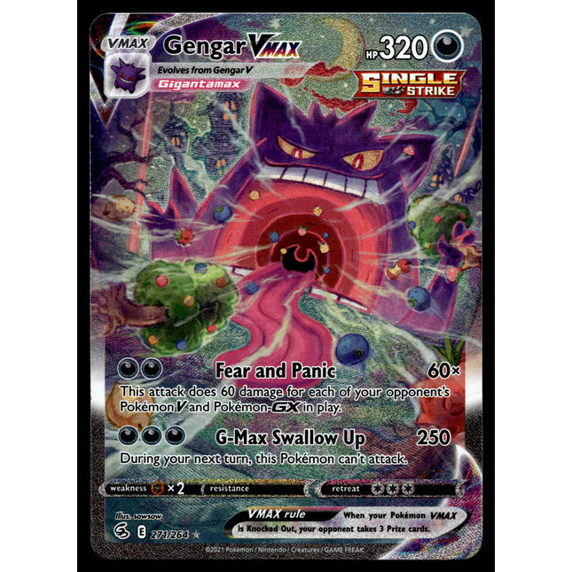Gengar Vmax - 271/264 - NM - Alt Art - Fusion Strike - Pokemon - C3-1
