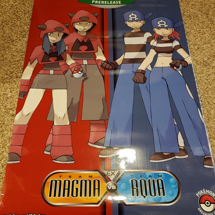 Ex Team Magma vs Team Aqua - Pokemon Prerelease Laminated Banner - 36"x61"