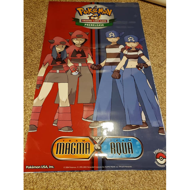 Ex Team Magma vs Team Aqua - Pokemon Prerelease Laminated Banner - 36"x61"