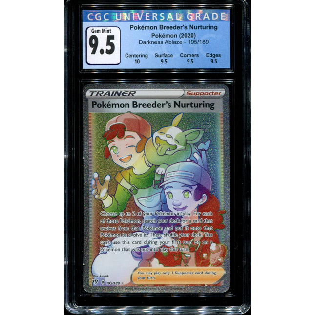 Pokemon Breeder's Nurturing - 195/189 - CGC 9.5 Gem Mint - Darkness Ablaze - 68070