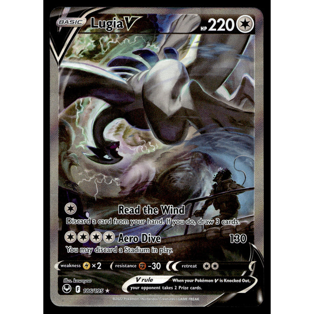 Lugia V - 186/195 - NM - Alt Art - Silver Tempest - Pokemon - A6-68