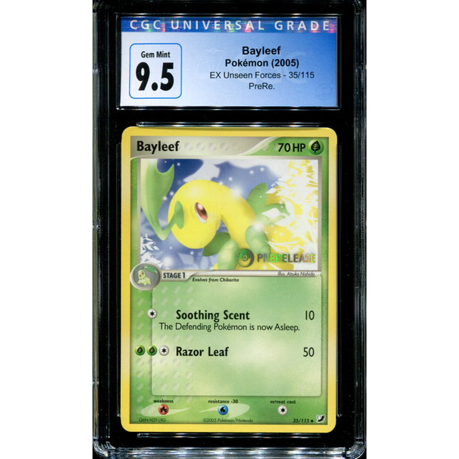 Bayleef - 35/115 - CGC 9.5 - EX Unseen Forces - Prerelease - Pokemon - 94016