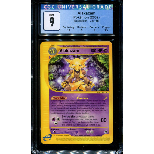 Alakazam - 33/165 - CGC 9 Mint - Expedition - Pokemon - 37253
