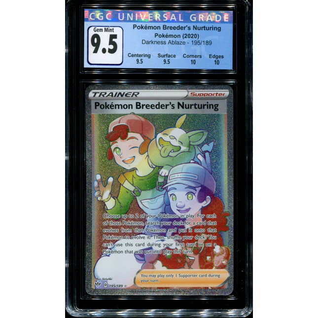 Pokemon Breeder's Nurturing - 195/189 - CGC 9.5 Gem Mint - Darkness Ablaze - 68074