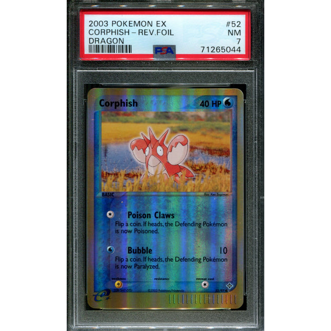 Corphish - 52/97 - PSA 7 - Reverse Holo - Dragon - Pokemon - 65044