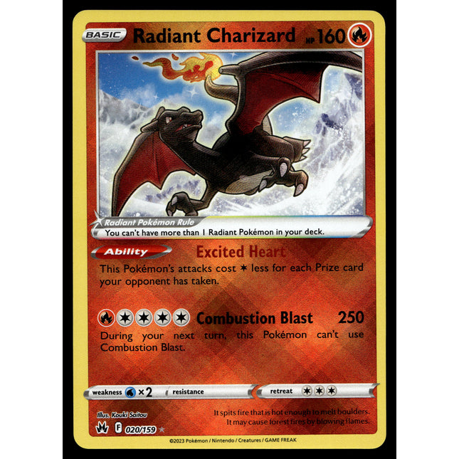 Radiant Charizard - 020/159 - NM - Ultra Rare - Crown Zenith - Pokemon - A7-70