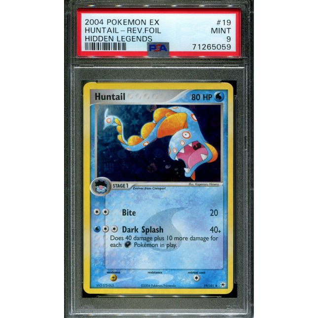Huntail - 19/101 - PSA 9 - Reverse Holo - Hidden Legends - Pokemon - 65059