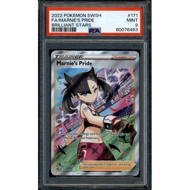 Marnie's Pride - 171/172 - PSA 9 - Full Art - Brilliant Stars - Pokemon - 76463
