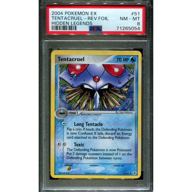 Tentacruel - 51/101 - PSA 8 - Reverse Holo - Hidden Legends - Pokemon - 65054