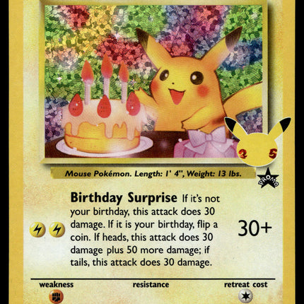 Birthday Pikachu - 24 - NM - Promo - Celebrations - Pokemon - A7-83