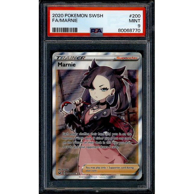 Marnie - 200/202 - PSA 9 - Full Art - Sword & Shield - Pokemon - 68770