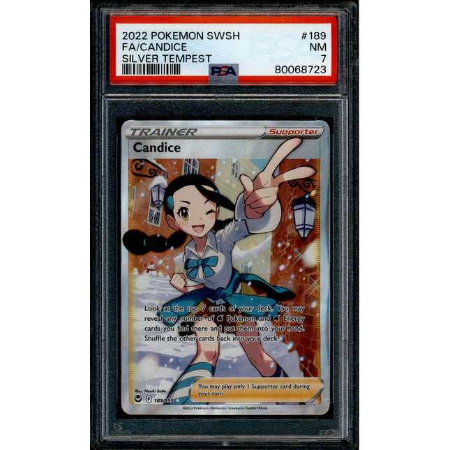 Candice - 189/195 - PSA 7 - Full Art - Silver Tempest - Pokemon - 68723