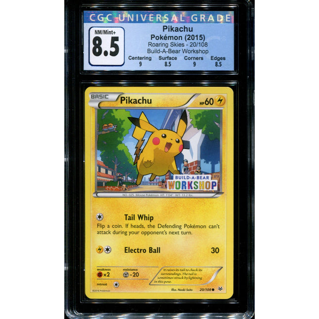 Pikachu - 20/108 - CGC 8.5 - Build-A-Bear Workshop - Roaring Skies - 36601