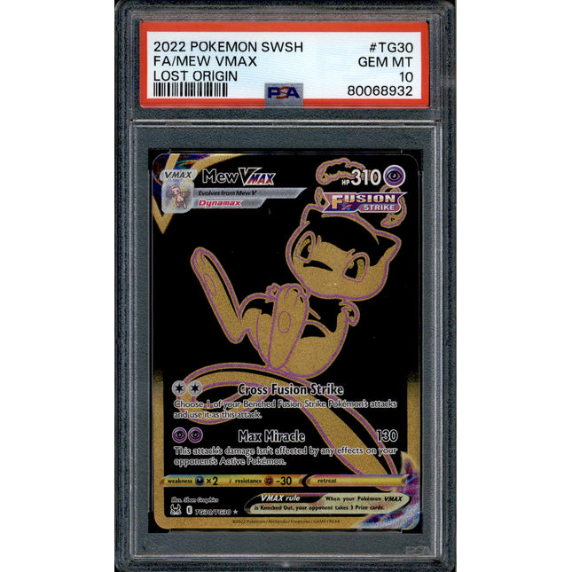 Mew Vmax - TG30/TG30 - PSA 10 - Secret Rare - Lost Origin - Pokemon - 68932