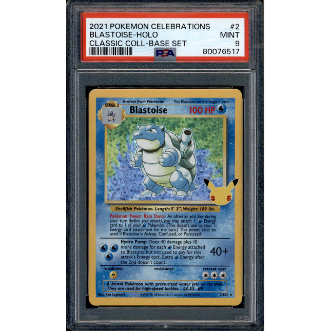 Blastoise - 2/102 - PSA 9 - Holo - Celebrations - Pokemon - 76517