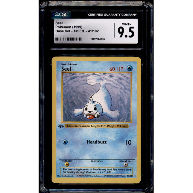 Seel - 41/102 - CGC 10 - 1st Edition Shadowless - Base Set - Pokemon - 65016