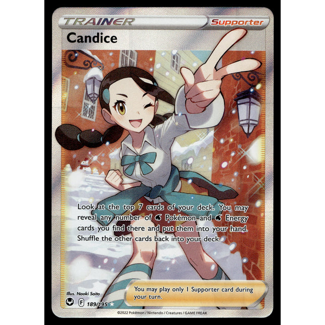 Candice - 189/195 - PSA NM - Full Art - Silver Tempest - Pokemon - A5-48