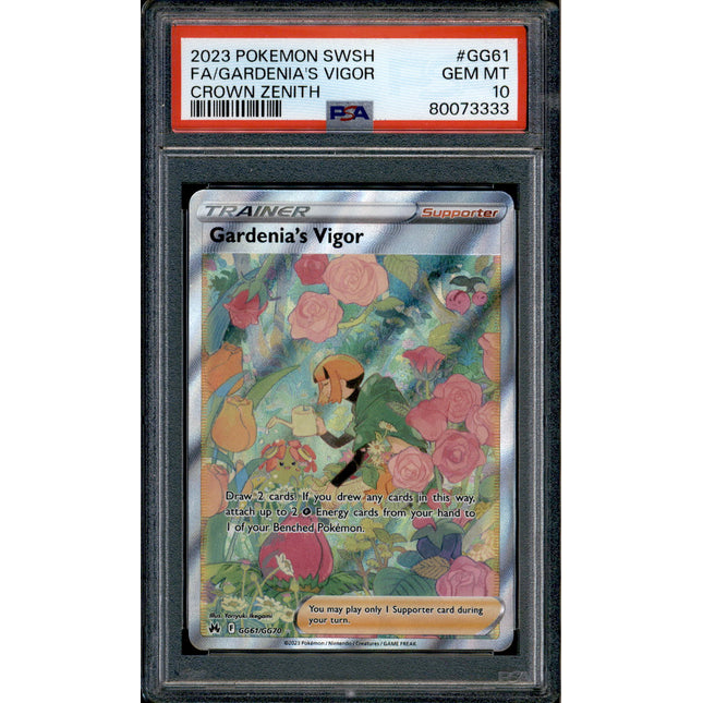 Gardenia's Vigor - GG61/GG70 - PSA 10 - Full Art - Crown Zenith - Pokemon - 73333