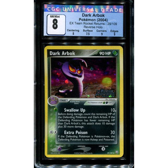 Dark Arbok - 29/109 - CGC 8 - Reverse Holo - Team Rocket Returns - 36666