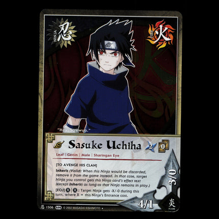 Sasuke Uchiha - 1506 - NM - Foil - S26 - Naruto CCG - E1-162