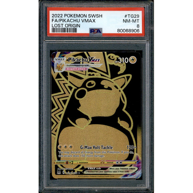 Pikachu Vmax - TG29/TG30 - PSA 8 - Secret Rare - Lost Origin - Pokemon - 68906