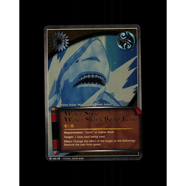 Water Style: Water Shark Bomb Jutsu - 500 - NM - 1st Edition - Foil - Naruto CCG - D4-254