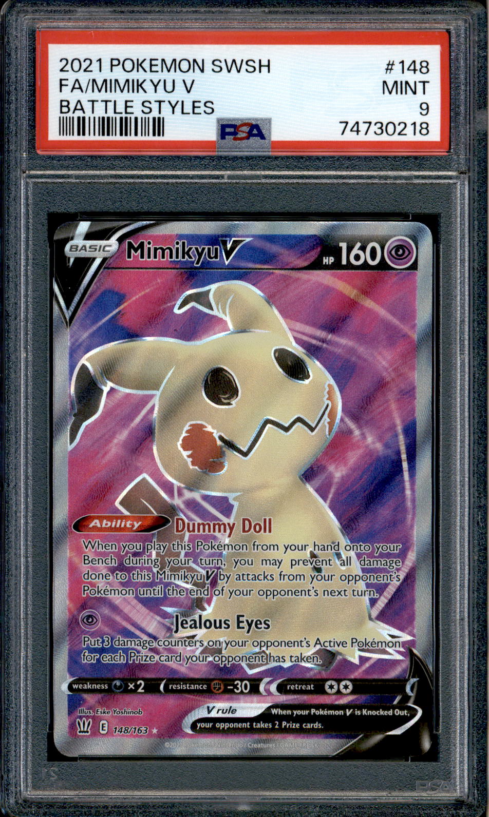 mimikyu v pokemon card value 2022 Sword & Shield Brilliant Stars #068 PSA Authenticated 10 Mimikyu V cleverly dodges attacks from Pokmon like Rapid Strike Urshifu VMAX the turn it comes into play Mimikyu V TG16/TG30 Brilliant Stars