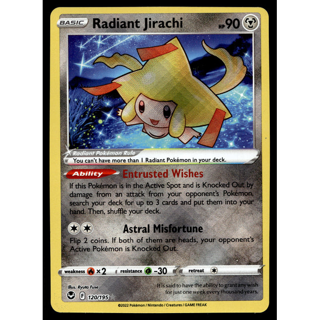 Radiant Jirachi - 120/195 - NM - Radiant Rare - Silver Tempest - Pokemon - C4-1
