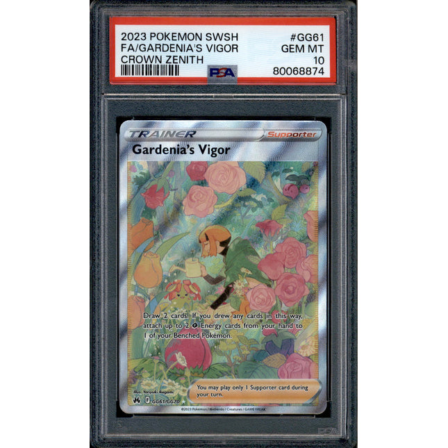 Gardenia's Vigor - GG61/GG70 - PSA 10 - Full Art - Crown Zenith - Pokemon - 68874
